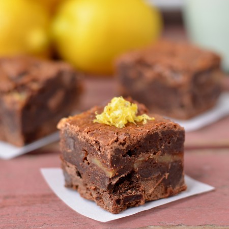 Fudgy Brownies with Lemon Curd