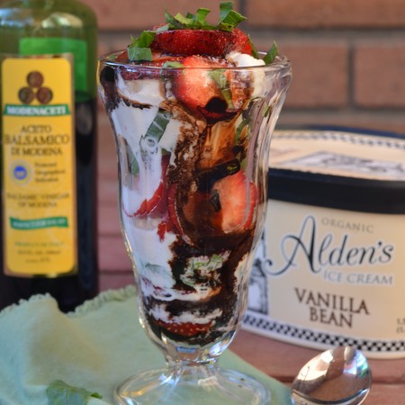 Strawberry Balsamic Ice Cream Sundaes