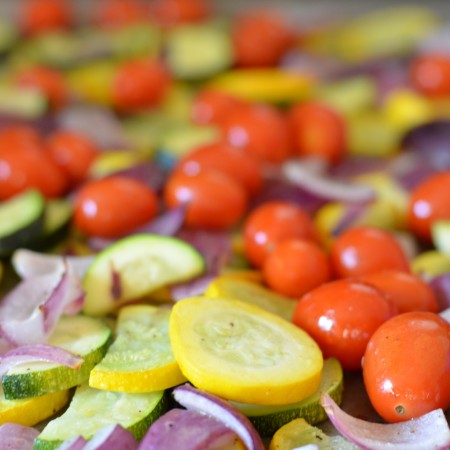 Roasted Summer Squash Pasta with Feta and Thyme