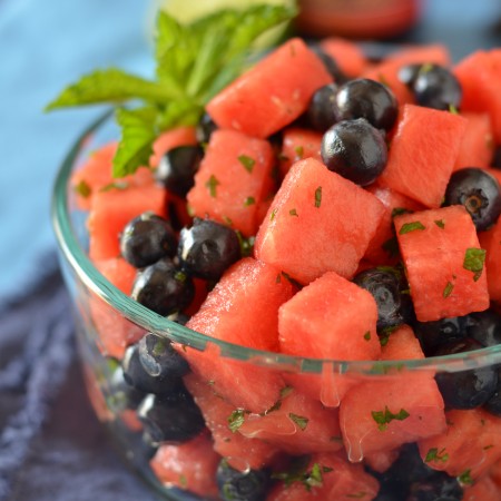 Red, Mint & Blue Fruit Salad