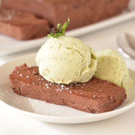 Chocolate Terrine with Sea Salt and Thai Basil Ice Cream