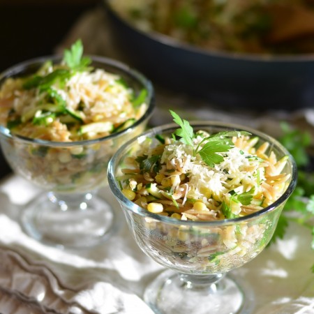 Orzo with Zucchini and Sweet Corn