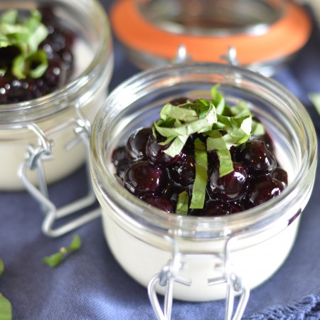 Yogurt Panna Cotta with Balsamic Blueberries