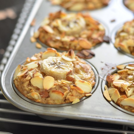 Banana Almond Baked Oatmeal Cups (Vegan) + a California Almonds GIVEAWAY!