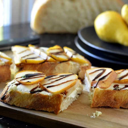 Pear and Goat Cheese Open-Faced Sandwiches