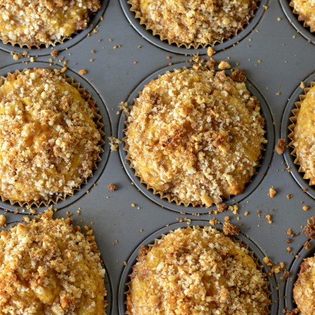 Whole Wheat Butternut Squash, Apple and Hazelnut Muffins