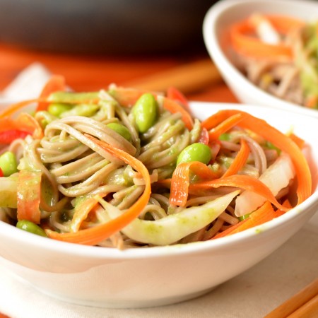 Soba Noodles with Miso-Scallion Dressing