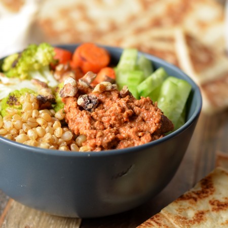 Muhammara Roasted Veggie Bowl