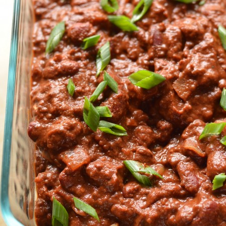 Chipotle Chocolate Chili with Baked Polenta